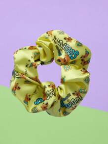 SCOOBY-DOO X SHEIN Cartoon & Letter Graphic Yellow Fashion Scrunchie Hair Tie - Yellow - View 2