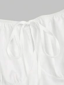 Sweetra Women's Plus Size French Style Off-Shoulder High Slit Maxi Dress, Spring/Summer - White - View 4