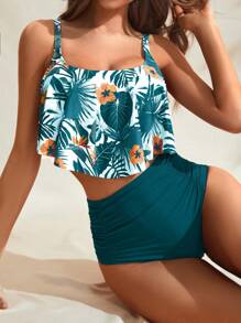 Swim Lushoire Fashionable Camisole Bikini Tops, Suitable For Summer - Teal Blue - View 4