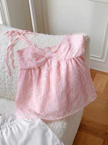 Comfortcana Women's Summer Pink Floral Embroidered Ruched Bust Camisole - Pink - View 4