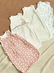 Cozy Pixies 1 pieza Saco de dormir en forma de U para bebé de verano, suave y acogedor, con certificado Oeko-Tex, a cuadros verdes