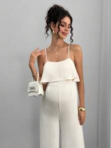 SHEIN Mono tejido para mujeres embarazadas, unicolor y de moda, adecuado para el verano