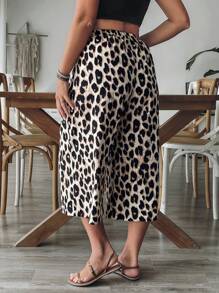 SHEIN VCAY Plus Size Leopard Print Pants, Fashion For Summer