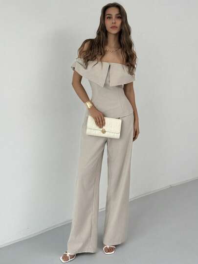 Aloruh Women Two Pieces Outfits For Daily Wear Fashion Clothing Vacation Outfits Women Holiday Outfits For Women Workwear Old Money Workwear