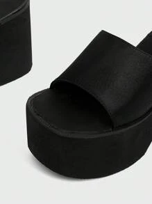 Sugerpunk Women's Dark Rock Punk Goth Shoes, Summer Open Toe Strap Buckle Roman Beach Sandals, Toe Ring Rivet Tall Gladiator Sandals, Platform Thick Sole Wedge Sandals - Black - View 3