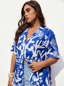 Maija Plus Size Casual Vacation Floral Print Shirt - Multicolor - View 7