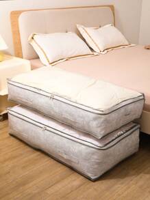 SHEIN 1 pièce Boîte de rangement pliable pour vêtements, sac de rangement sous le lit à grande capacité, sac de rangement en non-tissé pour couette, sac de transport et de rangement pour couette, sac de rangement pour vêtements et bagages, pour le stockage saisonnier et l'organisation des placards. Décorations d'automne, décorations de fête, décorations de chambre, décorations de Noël, idée de cadeau pour les fêtes