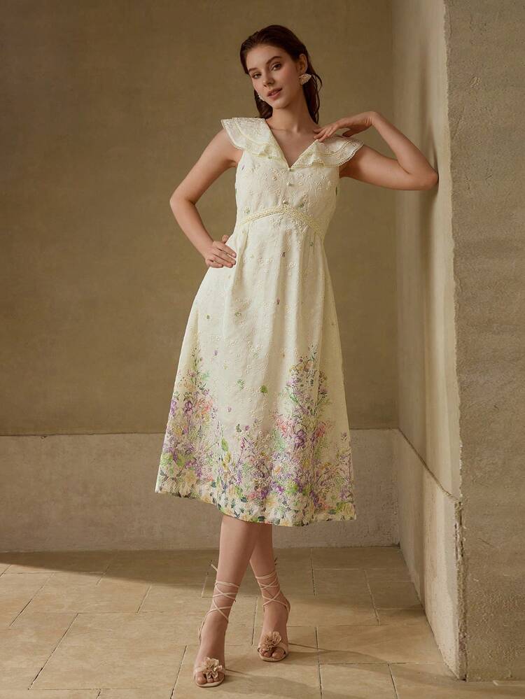 EMBROIDERY ZIPPER DRESS