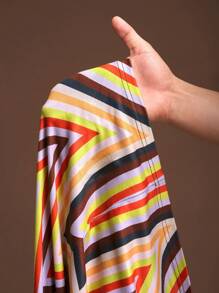 Slaydiva 2025 新款春夏女装加大码复古西部度假/热带度假/音乐节/俱乐部/公路旅行/度假/休闲/城市度假/毕业典礼/优雅度假长裙 - 修身渐变色彩色波浪单肩不对称和 A 字廓形 - 彩色 - 查看 9