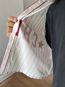 Coolane 女士街头时尚运动休闲图案短款衬衫 - 白色 - 查看 7