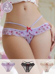 PetitDoll 3件装女士性感可爱内裤套装 - 彩色 - 查看 1