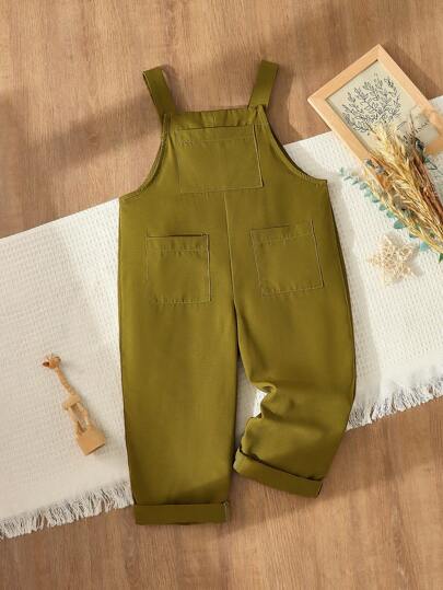 Blossori 小男孩绿色梭织连体裤，乡村度假风格