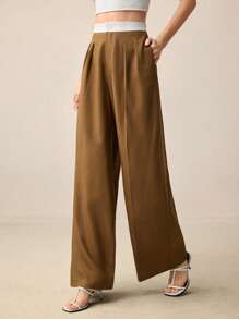 BizChic Pantalones anchos de mujer elegantes, versátiles, casuales, románticos y con estilo urbano, nuevos para el verano de 2025