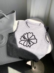 Comfortcana Top sin mangas de punto gris, de moda para usar en verano - Gris - Ver 4