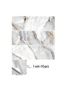 10pcs Retro Marble Pattern Self-Adhesive PVC Tile Stickers, Suitable For Kitchen, Living Room, Bathroom Walls, Floors, Tables, Cabinets, Home Decor DIY Gifts Birthday Graduation Floor Tiles Flooring Floor Tiles Self Adhesive Floor Tiles Peel Stick Living Room Decor Room Decor
