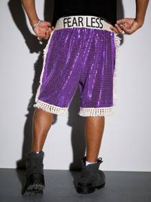 ROMWE MEN Men's Street Life Mixed Martial Arts Boxing Shorts, - Multicolor - View 3