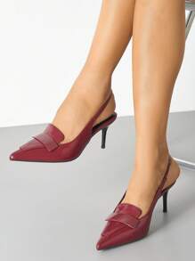 Mnmlis Tacones altos de verano con punta puntiaguda,/PU blanco, de tacón medio, con diseño hueco y sexy de ojo de gato, transpirables