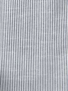 SHEIN LUNE 女式无袖圆领迷你连衣裙，蓝白假日条纹荷叶边下摆 - 藍白色 - 查看 6