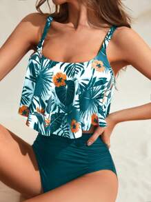 Swim Lushoire Fashionable Camisole Bikini Tops, Suitable For Summer - Teal Blue - View 5