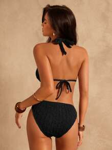 Swim Chiccia Women's V-Neck Halter Backless Slim Fit Swimwear Bikini For Vacation
