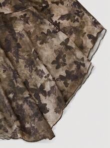 Modelyn Plus Size Mesh A-Line Skirt, Fashionable For Summer - Multicolor - View 4