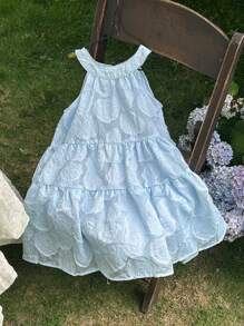 LMoss Kids 年轻女孩提花无袖修身休闲连衣裙