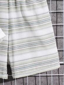 2 件套青少年男孩休闲百搭圆领口袋 T 恤和短裤套装，适合通勤、上学、日常穿着、运动、春夏季