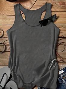 SHEIN LUNE 3pcs/Pack Women Casual Camisole Tank Tops, Slightly Sheer For Spring & Summer Layering Back To School - Multicolor - View 9