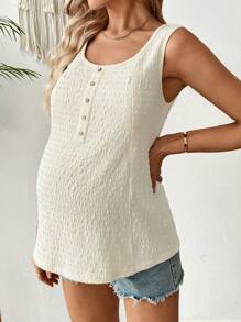 SHEIN 孕妇夏季休闲纯色无袖哺乳上衣