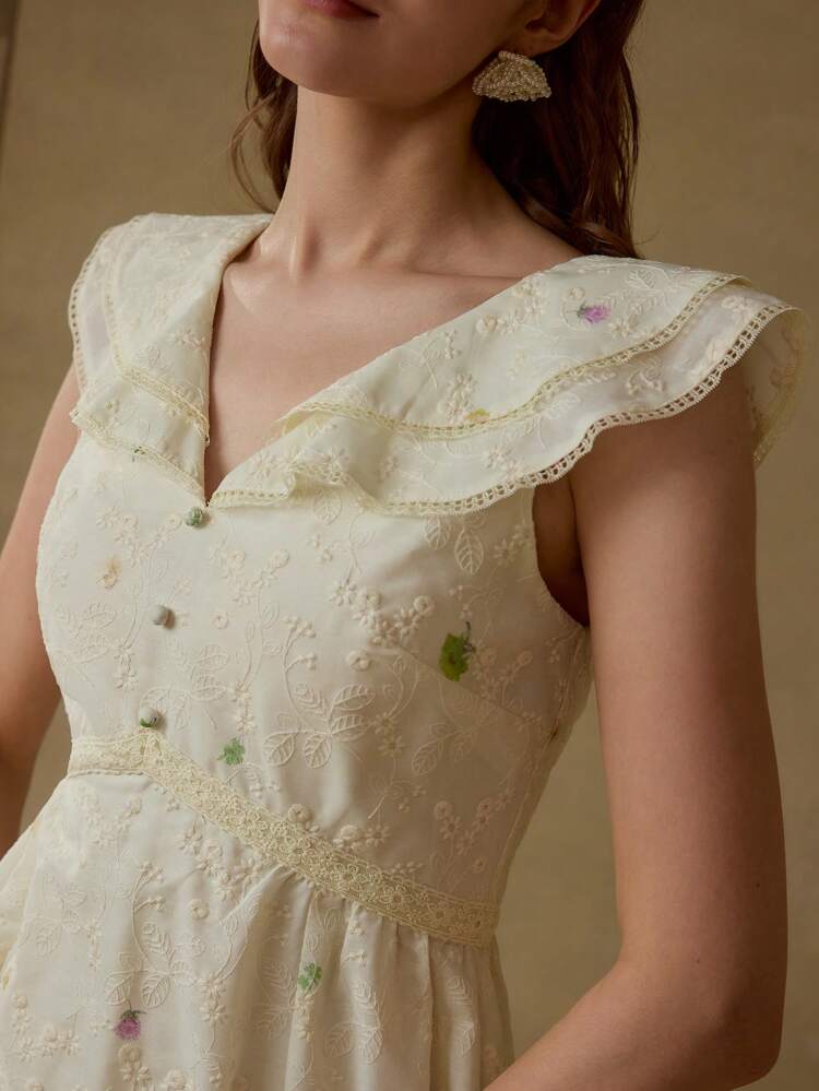EMBROIDERY ZIPPER DRESS
