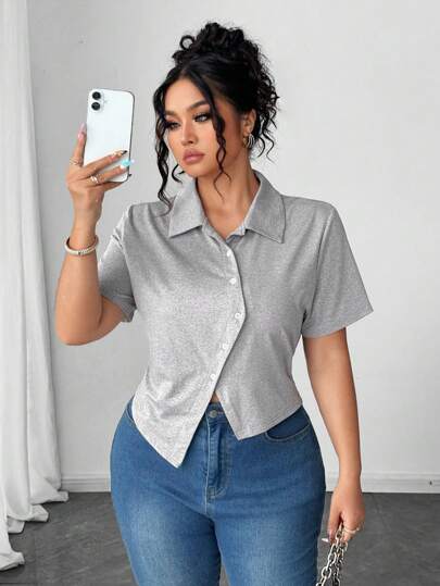 Elenzga Camiseta casual de mujer con corte ajustado, estilo popular europeo y americano, verano