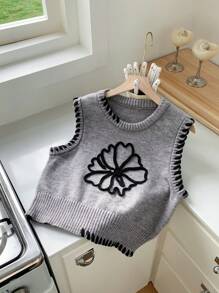 Comfortcana Top sin mangas de punto gris, de moda para usar en verano - Gris - Ver 5