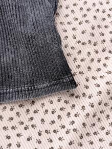 SHEIN 女童背心和吊带背心，夏季街头休闲棉质修身背心 - 灰色 - 查看 6