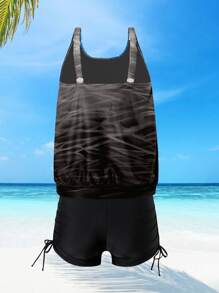 Swim Lushoire New Fashionable Tankini Set, Slimming Beachwear For Women, Perfect For Beach Resort Holiday For Summer Beach Vacation