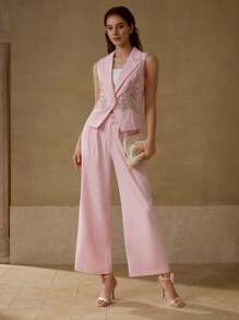 MOTF PREMIUM ÁO BLAZER THÊU MỘT CÚC - Hồng - Xem 1