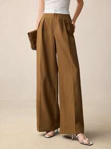 BizChic Pantalones anchos de mujer elegantes, versátiles, casuales, románticos y con estilo urbano, nuevos para el verano de 2025