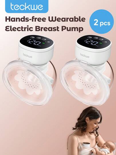 Teckwe 2pcs Breast Pump Electric, Hands Free Breast Pump, Portable Breast Pump With 3 Modes & Each Mode Has 9 Levels, Low Noise & Anti-Overflow Design  Halloween Christmas Easter Gifts