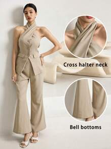 Heiryn Women Two Pieces Outfits For Daily Wear - Khaki - View 1