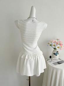 Sweetra Robe fleurie sans manches jacquard pour le trajet