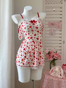 PetitDoll Set de 2 camisones sexy con patchwork de encaje para mujer
