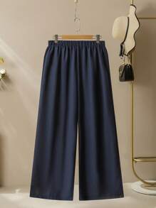 Lacomfia Damski luźny, swobodny, 2-częściowy komplet w stylu vintage z nadrukiem w kratkę, okrągły dekolt