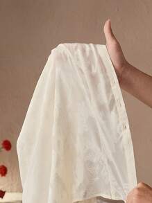 Savoree Elegante Chiffon-Spitzen-Ausschnitt-sexy transparente Stehkragen-Knopf-Langarmbluse, modisch und für den Berufsalltag, Frühling/Sommer - Aprikosenfarben - Übersicht 8