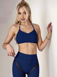 Innovista Glossy Sculpt & Ultra Sexy Sports Leggings In Faux Leather Effect With Animal Print, Liquid Shine Elevated Active Pants With Confidence Fit, Luxury Performance, High-Rice Curve, Mesh Cut Out Athleisure, Fashion ICON, Slay & Sleek, Glow-Feel For Music Festival, Street Sexy Fit, Everyday Essential Easy Wear, Activewear, Modern Movement, Motivation, WAG - Navy Blue - View 4