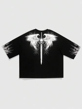Street Life T-shirt imprimé à manches courtes et coupe ample pour hommes, streetwear