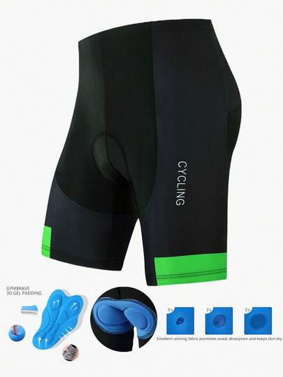 Manfinity Sport Corelite Short de cyclisme décontracté slim taille haute à couleurs contrastées, pour l'été