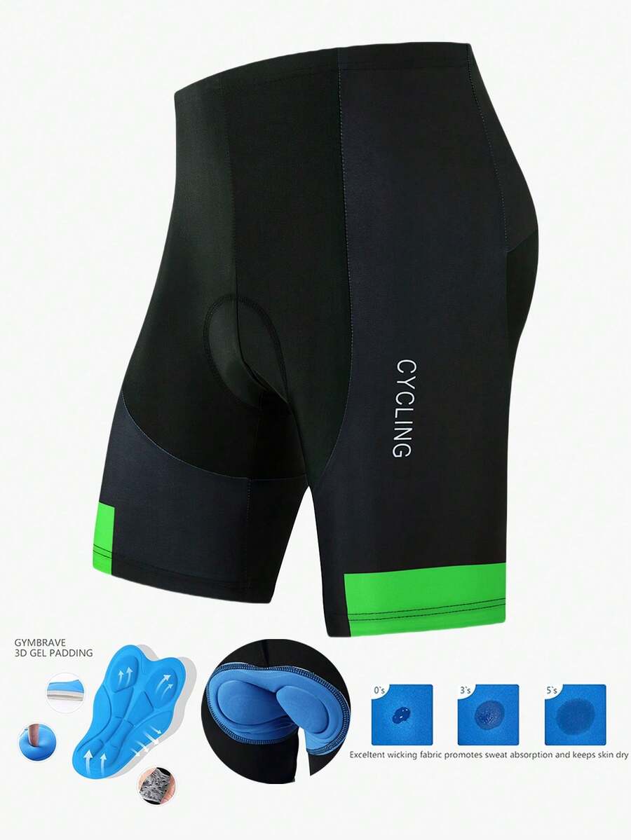 Manfinity Sport Corelite Men's Contrast Color High Waist Slim Fit Casual Cycling Shorts, Summer