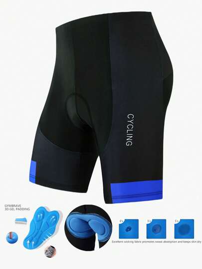 Manfinity Sport Corelite Men's Performance Cycling Shorts In Blue With Sweat-Wicking Elastane Material Padded Cycling Shorts Men Cycling Shorts Gel Padded Cycling Shorts Biking Shorts