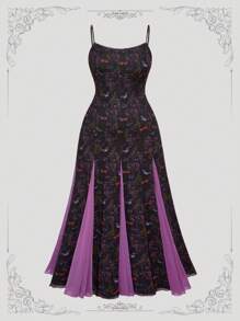 ROMWE Avant Romantisches Sommer Urlaubs Blumen Muster Mesh Maxi Kleid für Große Größen