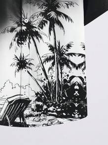 SHEIN Camisa hawaiana informal con estampado de plantas tropicales para chicos adolescentes, de tela suave, versátil y cómoda para la escuela, ir al trabajo, uso diario, vacaciones, deportes, primavera/verano - Multicolor - Ver 3