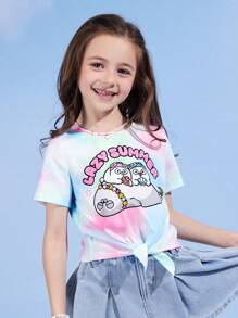 SEALOOK X SHEIN Áo thun tay ngắn in hình chú hải cẩu dễ thương cho bé gái mùa hè - Nhiều màu - Xem 3